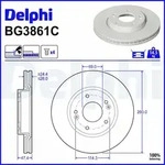 DELPHI Bremsscheibe BG3861C 280mm 26mm f&uuml;r BYD HYUNDAI (BEIJING) KIA (DYK)...