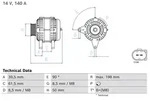 BOSCH Generator 0 986 084 350 f&uuml;r VW