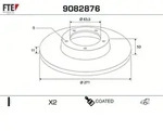 FTE Bremsscheibe 9082876 Hinterachse voll 271mm 11mm f&uuml;r Ford