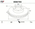 FTE Bremsscheibe 9082783 Vorderachse bel&uuml;ftet 294mm 28mm f&uuml;r Fiat