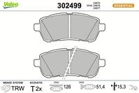 VALEO Bremsbelagsatz, Scheibenbremse 302499 Vorderachse f&uuml;r DAIHATSU Suzuki