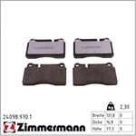 ZIMMERMANN Bremsbelagsatz, Scheibenbremse rd:z Vorderachse 24098.970.1 f&uuml;r VAG VW