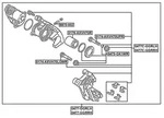 FEBEST Halter, Bremssattel Hinterachse rechts 0477C-GGRRH f&uuml;r MITSUBISHI
