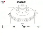 FTE Bremsscheibe 9082861 Hinterachse bel&uuml;ftet 325mm 30mm f&uuml;r MAN VW