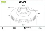 VALEO Bremsscheibe 673467 Vorderachse bel&uuml;ftet 374mm 36mm f&uuml;r Audi (SAIC)