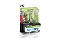 PHILIPS Gl&uuml;hlampe, Fernscheinwerfer H7 LongLife EcoVision 55W (1 Stk.)...