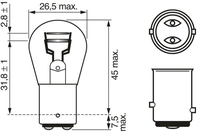 BOSCH Gl&uuml;hlampe, Schlussleuchte 1987301016 P21/5W f&uuml;r LAND ROVER Citro&euml;n Volvo DAF