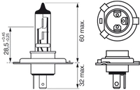 BOSCH Gl&uuml;hlampe, Fernscheinwerfer 1987301109 H4 f&uuml;r TOYOTA