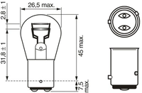 BOSCH Gl&uuml;hlampe, Nebelschlussleuchte 1987302215 P21/4W f&uuml;r HOBBYCAR Volvo DAF