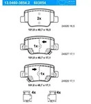 ATE Bremsbelagsatz, Scheibenbremse 13046038542 f&uuml;r TOYOTA