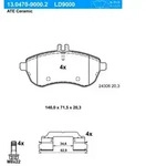 ATE Bremsbelagsatz, Scheibenbremse 13047090002 f&uuml;r Mercedes