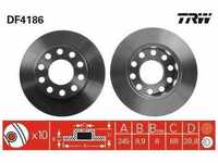TRW Bremsscheibe DF4186 VollHinten Rechts Links für AUDI A4 B6 1.8 T 2.0...