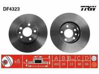 TRW Bremsscheibe DF4323 belüftetVorne Rechts Links für VW Transporter T4 2.5...