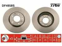TRW Bremsscheibe DF4958S belüftetVorne Rechts Links für MAZDA Cx-7 2.5 MZR 2.2