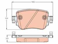 TRW Bremsbeläge hinten (GDB2042) für Skoda Octavia IV VW Sharan Seat Leon...