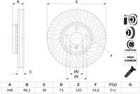 BOSCH Bremsscheibe 0986479e18 bel&uuml;ftet 348mm 36mm f&uuml;r BMW