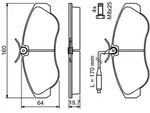 BOSCH Bremsbelagsatz, Scheibenbremse 0986424031 f&uuml;r Peugeot DAF LANCIA Fiat