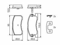 Bosch Bremsbeläge mit Feder vorne (0 986 424 697) für DAIHATSU Sirion YRV Move