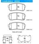 ATE Bremsbelagsatz, Scheibenbremse 13046056362 f&uuml;r HYUNDAI KIA