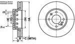 ATE Bremsscheibe 24012601431 bel&uuml;ftet 280mm 26mm f&uuml;r KIA