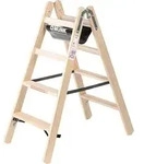 G&uuml;nzburger Steigtechnik Stufen-Stehleiter Holz beidseitig begehbar 2x4 Stufen