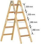 Euroline Holz-Sprossenstehleiter Nr. 12506 mit unterschiedlichem...