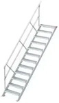 Euroline Treppe 45 Grad, 600 mm Stufenbreite, 1 Handlauf, Stufenausf&uuml;hrung...