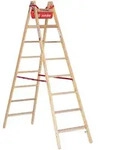 Euroline Holz-Sprossenleiter Nr. 10504 2x8 mit Comfort-Breitsprosse und...