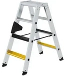 G&uuml;nzburger Steigtechnik Stufen-Stehleiter beidseitig begehbar mit clip-step R13 2x4