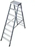 Krause MONTO Stufen-DoppelLeiter SePro D eloxiert 2x8 Stufen
