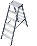 Krause 125835, Krause MONTO Stufen-DoppelLeiter SePro D eloxiert 2x6 Stufen