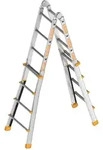 Layher Teleskopleiter TOPIC 4x4 Sprossen; Aluminiumleiter klappbar und universell
