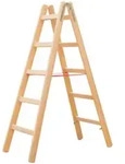 Hymer Holz-Sprossenstehleiter, beidseitig begehbar 2x5