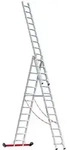 Euroline Alu-Mehrzweckleiter 3-teilig Nr. 30778, rollbar 3x13