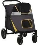 PawHut Hundewagen Hundebuggy faltbar mit Kissen und Sicherheitsleinen,...
