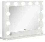 HOMCOM Hollywood Spiegel mit Beleuchtung, Schminkspiegel mit Touchschalter,