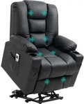 HOMCOM Massagesessel, Relaxsessel mit Aufstehhilfe, TV Sessel mit USB-Anschluss, mit