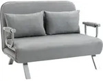 HOMCOM Schlafsofa Zweisitzer Bettfunktion & Kissen, Verstellbares Sofa, bis...