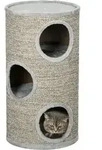 PawHut Kratztonne Spiel- und Kratztonne f&uuml;r Katzen mit 3 H&ouml;hlen aus Sisal und