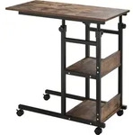 HOMCOM Beistelltisch mit Rollen H&ouml;henverstellbarer Couchtisch 80x40x72-82 cm...