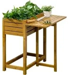 Outsunny Hochbeet Blumenkasten 64 x 80 x 30 cm mit klappbarer Tischplatte und