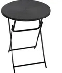 Outsunny Runder Klapptisch &Oslash;60 cm Garten-Esstisch mit dekorativer Holzoptik f&uuml;r