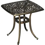 Outsunny Beistelltisch Terrassentisch mit Schirmloch 54x54x52,5cm Aluminiumrahmen in