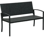Outsunny Polyrattan Gartenbank 2-Sitzer Parkbank mit Stahlgestell und Geflecht