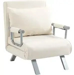 HOMCOM 3-in-1 Schlafsofa mit Armlehne, Schlafsessel, G&auml;stebett, Klappmatratze,