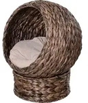 PawHut Katzenbett Katzenh&ouml;hle aus Rattan, Katzenhaus Katzenkorb aus Wasserhyazinthe,