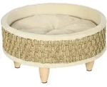 PawHut Hundesofa erh&ouml;htes Haustierbett rund 48x48x245cm mit waschbarem...