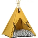 PawHut Katzenhaus Tipi-Zelt Hundebett mit Kissen, rutschfest, mit Spielball,...
