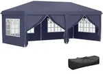 Outsunny Pavillon 6x3 m Stabil Winterfest Gartenpavillon, Partyzelt mit...