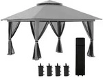 Outsunny Faltpavillon 4x4m Stabil Winterfest Pop-up Pavillon UV50+ mit...